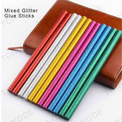 7mm Glitter Hot Melt Glue Stick for DIY works, stationery usage glue sticks